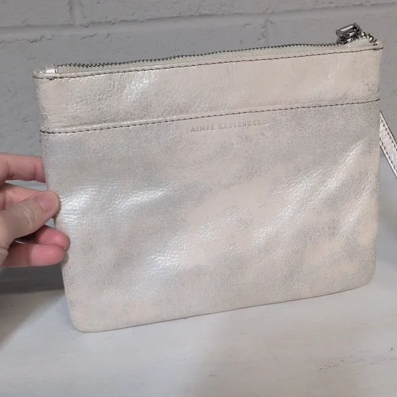 AIMEE KESTENBERG It's A Love Thing Zip Pouch In Stone Silver, NWOT - Picture 2 of 6